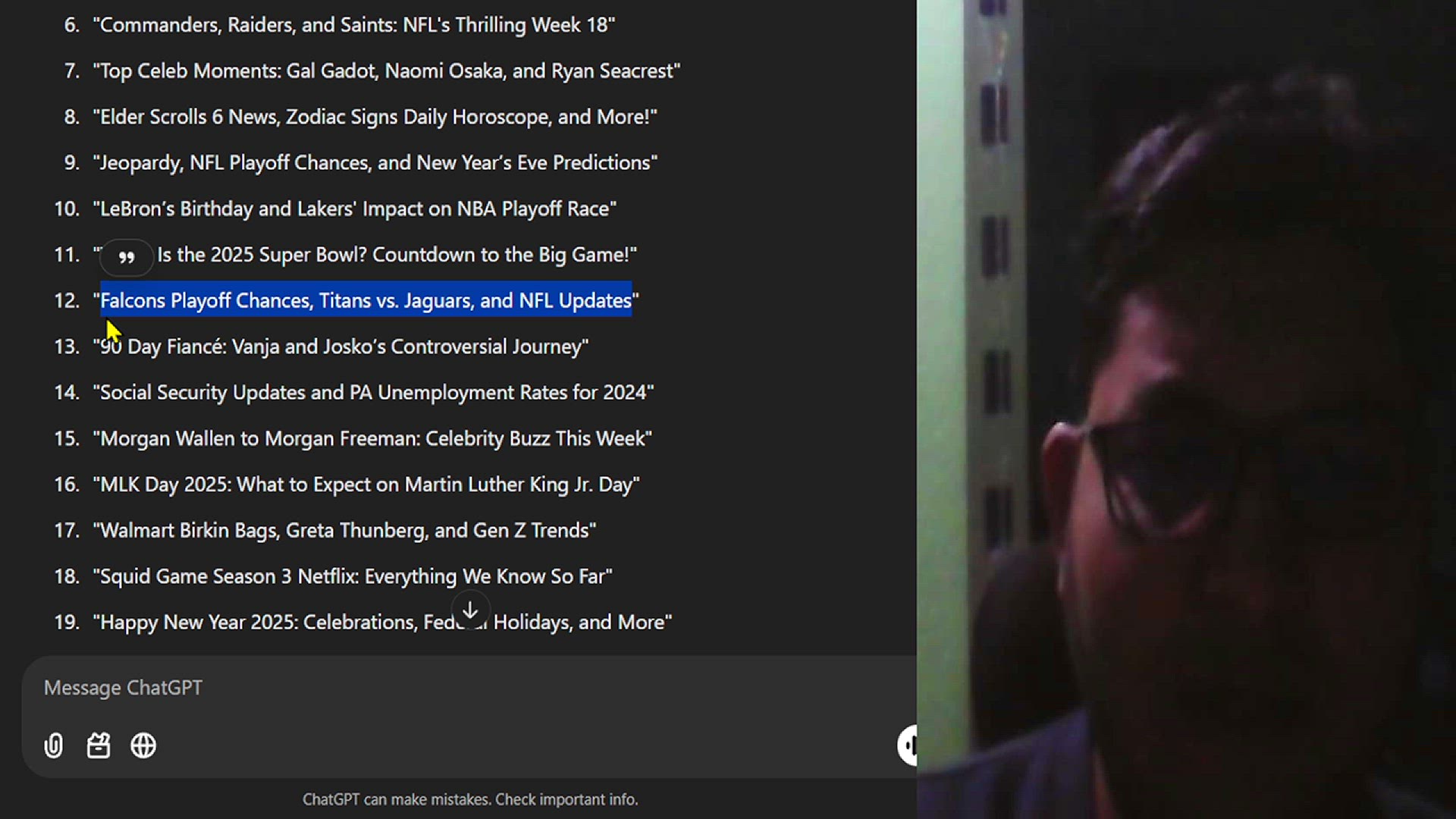 Video thumbnail for Falcons Playoff Chances, Titans vs. Jaguars, and NFL Updates