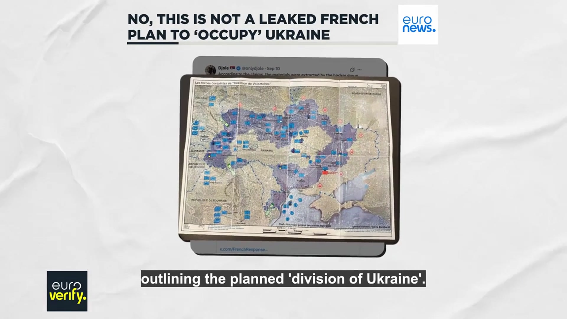 'Video thumbnail for Russian disinformation falsely claims Coalition of the Willing plans to 'occupy' Ukraine'