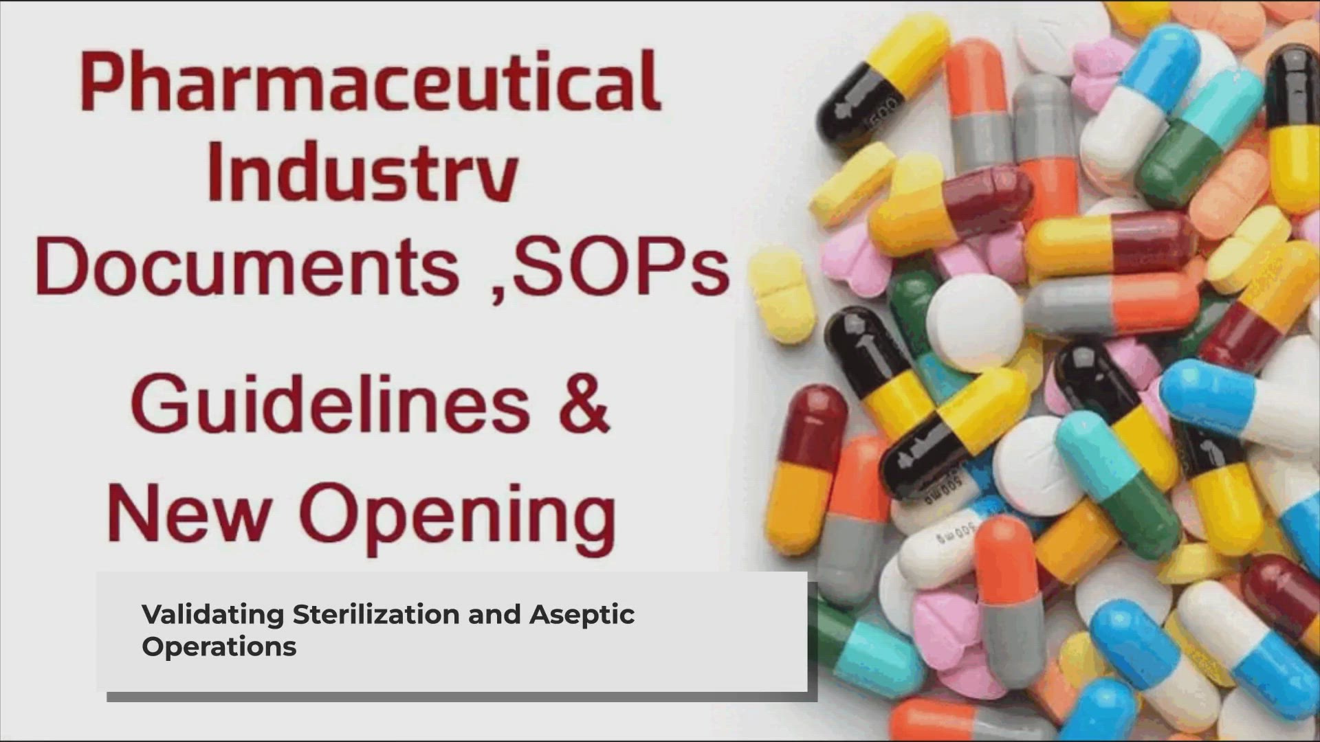 Video thumbnail for VALIDATION OF ASEPTIC PROCESSING AS PER USFDA GUIDELINE