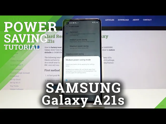 Video thumbnail for How to Enable Power Saving Mode in SAMSUNG Galaxy A21s - Extend Battery Life