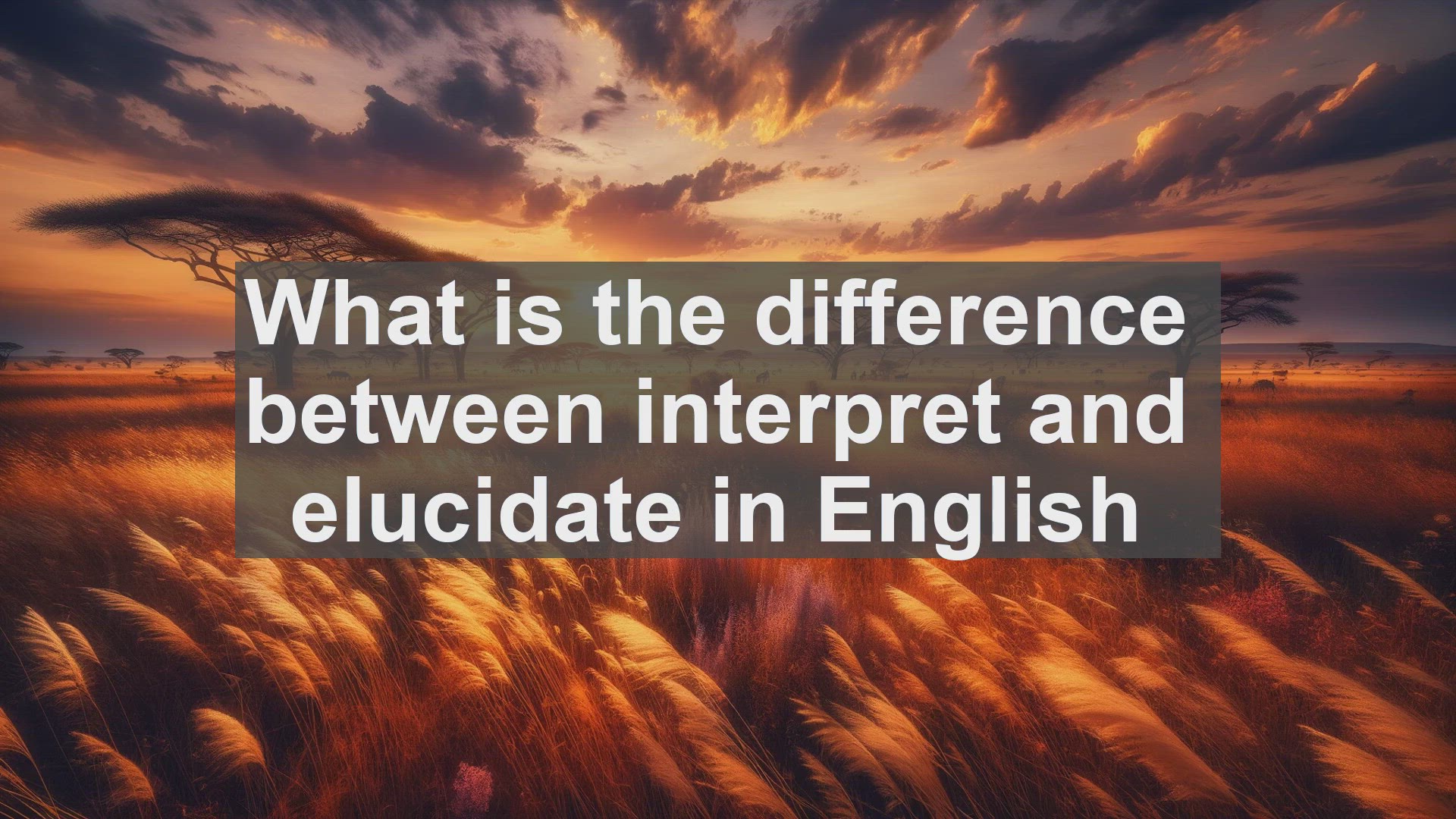 'Video thumbnail for What is the difference between interpret and elucidate in English?'