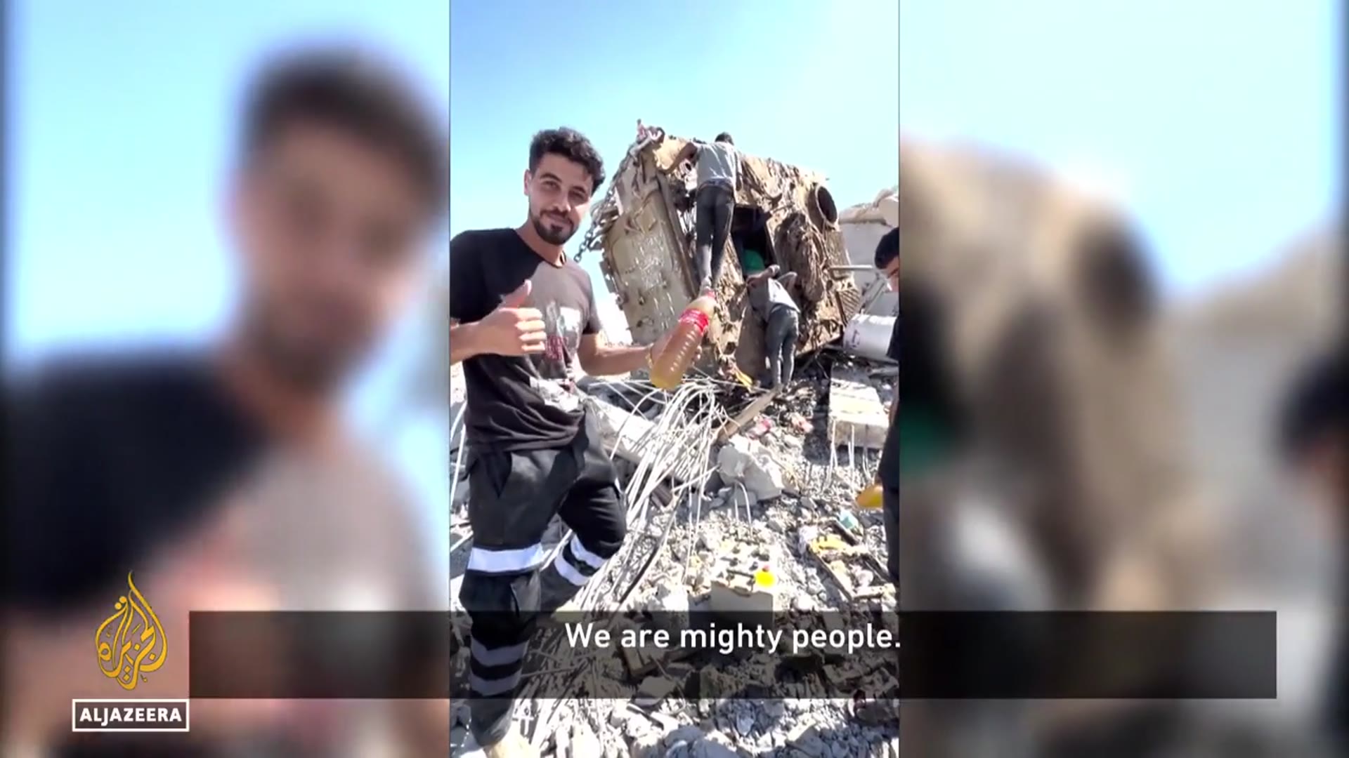 'Video thumbnail for Palestinians in Gaza repurpose destroyed Israeli military vehicles to get fuel and water'