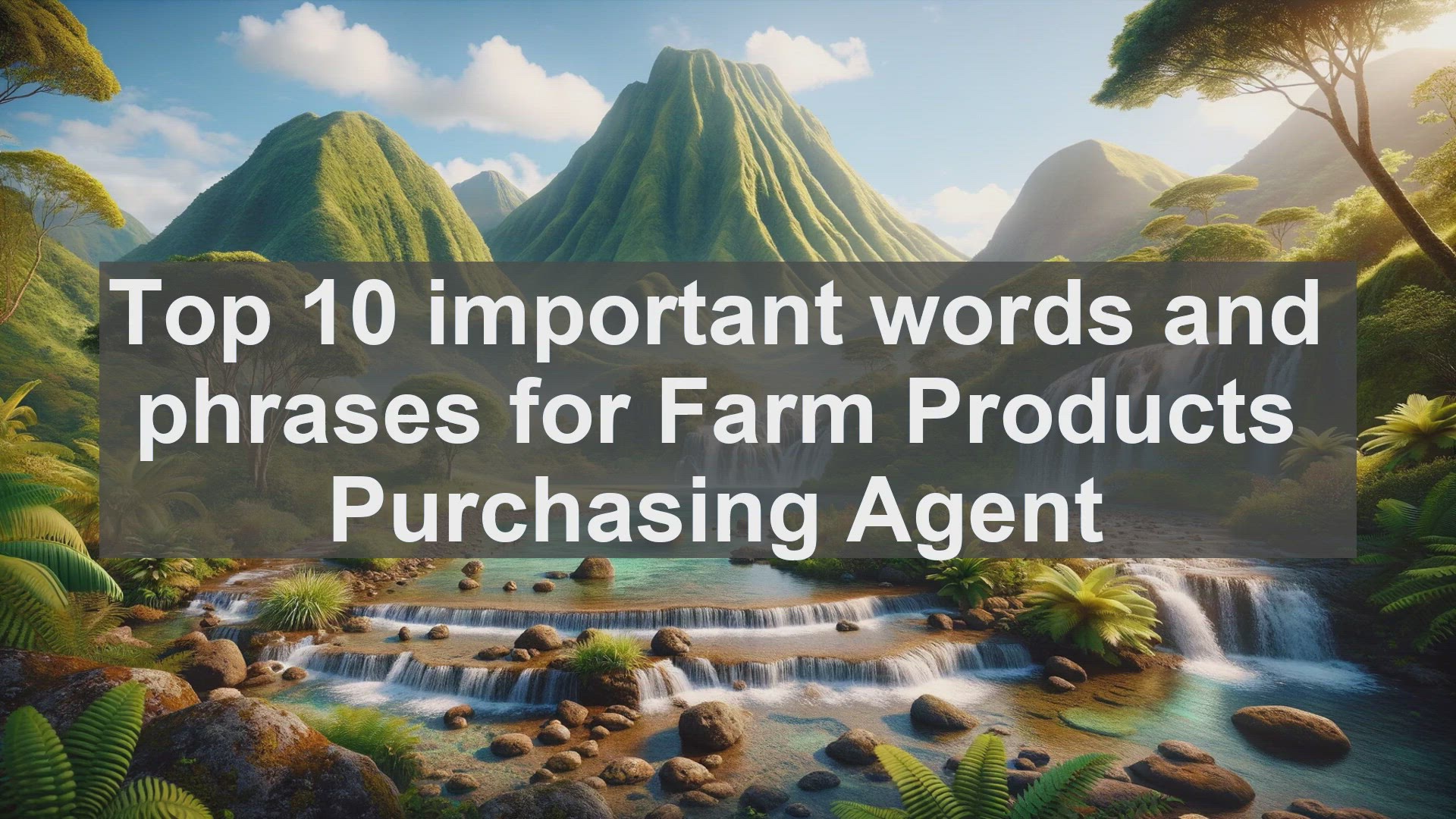'Video thumbnail for Top 10 important words and phrases for Farm Products Purchasing Agent'