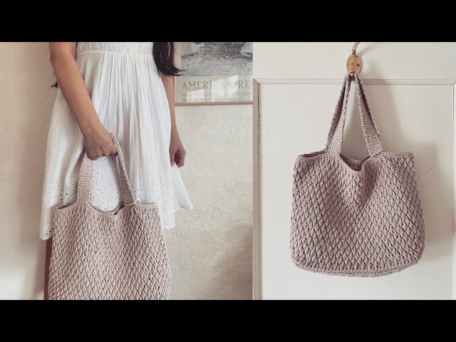 Video thumbnail for Easy Crochet Alpine Stitch Handbag #crochet #crochetbag