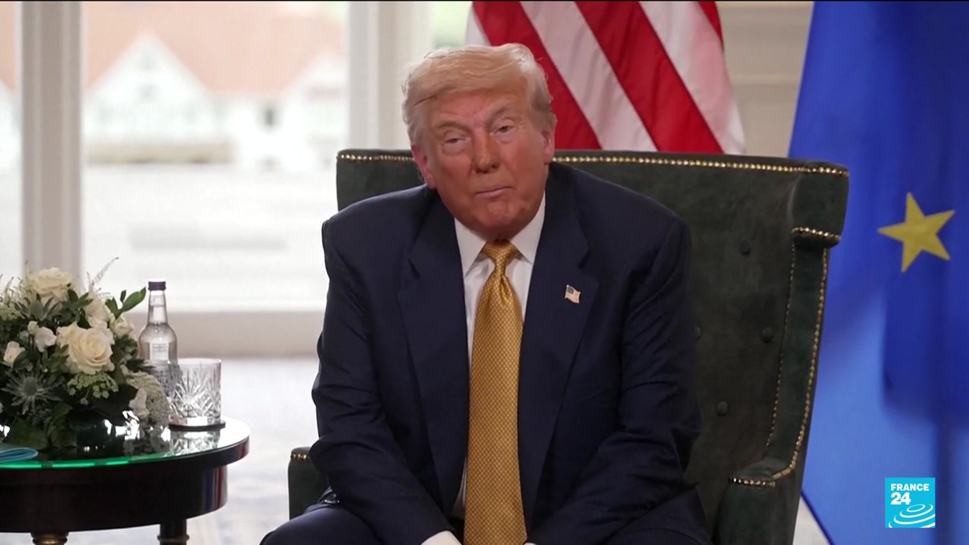 'Video thumbnail for REPLAY & ANALYSIS: Trump - Von Der Leyen meet about tariffs in Scotland'