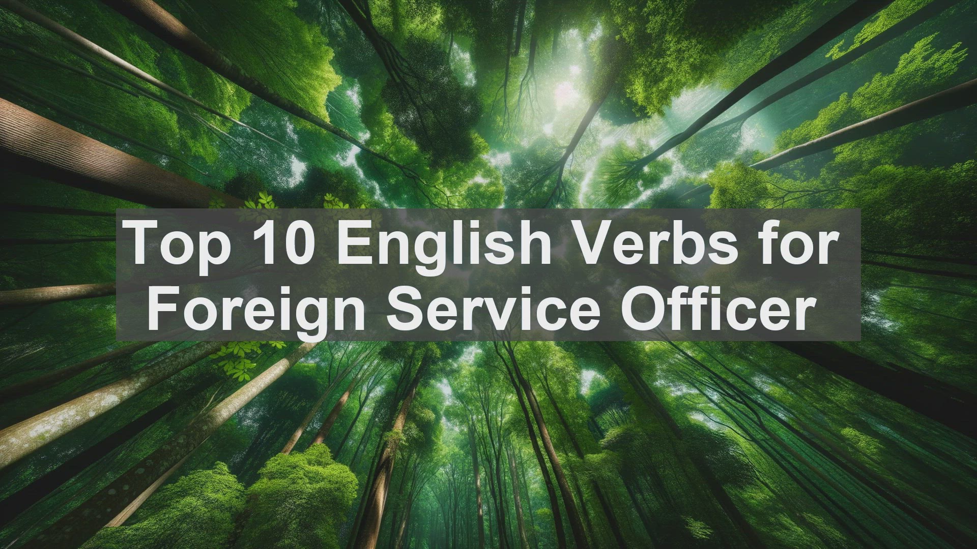 'Video thumbnail for Top 10 English Verbs for Foreign Service Officer'