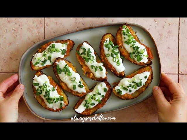 Video thumbnail for Crispy Loaded Air Fryer Potato Skins