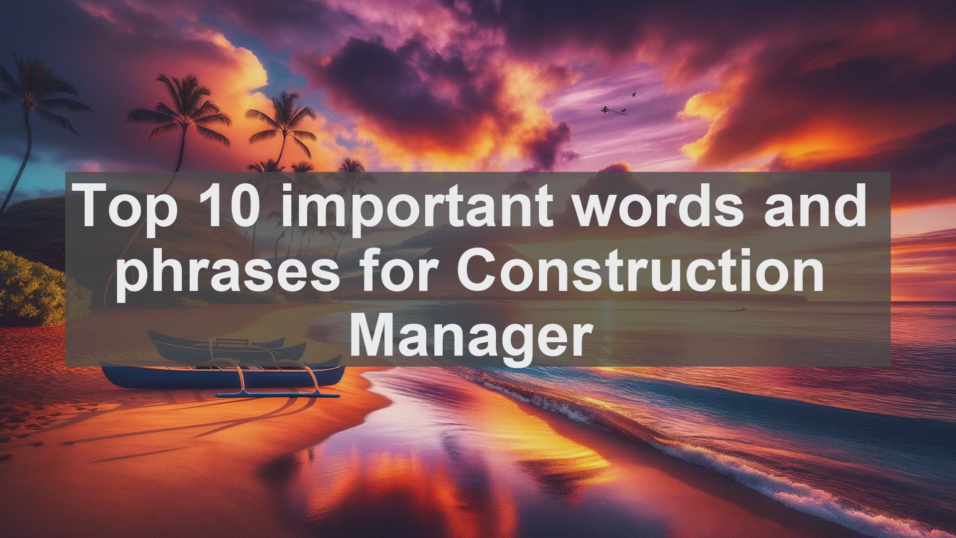 'Video thumbnail for Top 10 important words and phrases for Construction Manager'