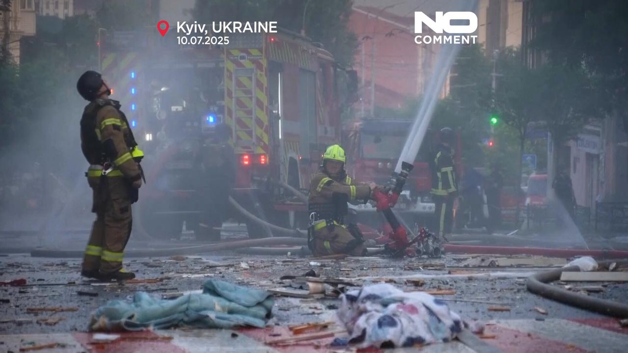 'Video thumbnail for Kyiv rocked by hours-long Russian missile and drone attack'
