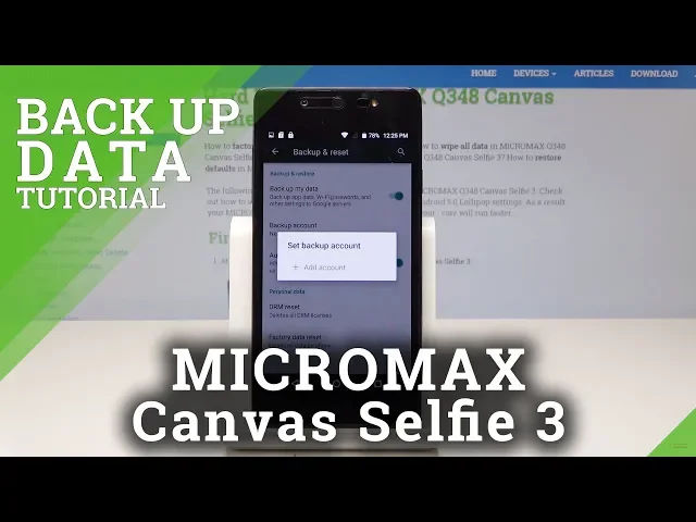 Video thumbnail for How to Enable Google Backup in MICROMAX Canvas Selfie 3 - Backup Data