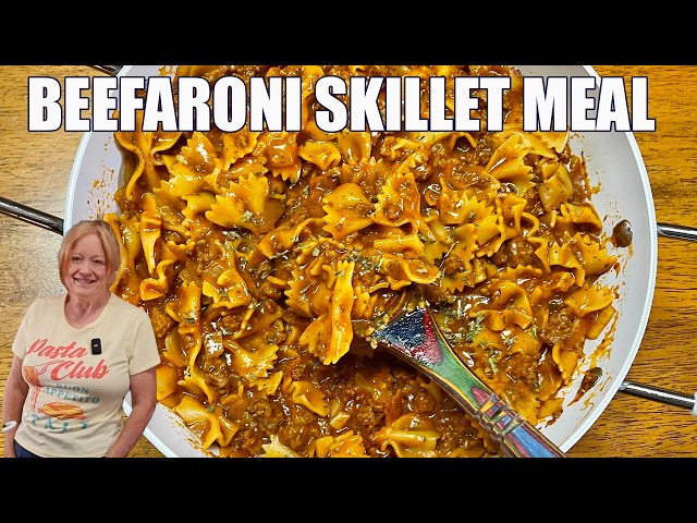 Video thumbnail for HOMEMADE BEEFARONI ONE SKILLET 30 MINUTE WEEKNIGHT MEAL