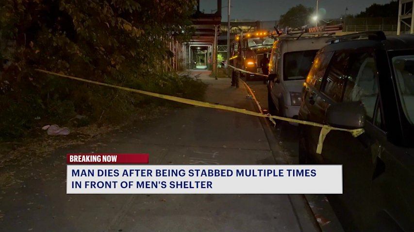Video thumbnail for 47-year-old man fatally stabbed outside men’s shelter in Highbridge