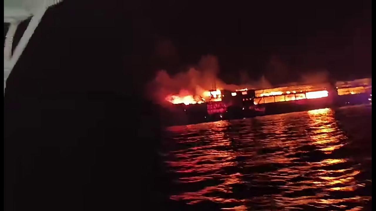 Video thumbnail for Philippines: 30 Bodies Recovered From Burned-Out MV June Aster Off Palawan.
