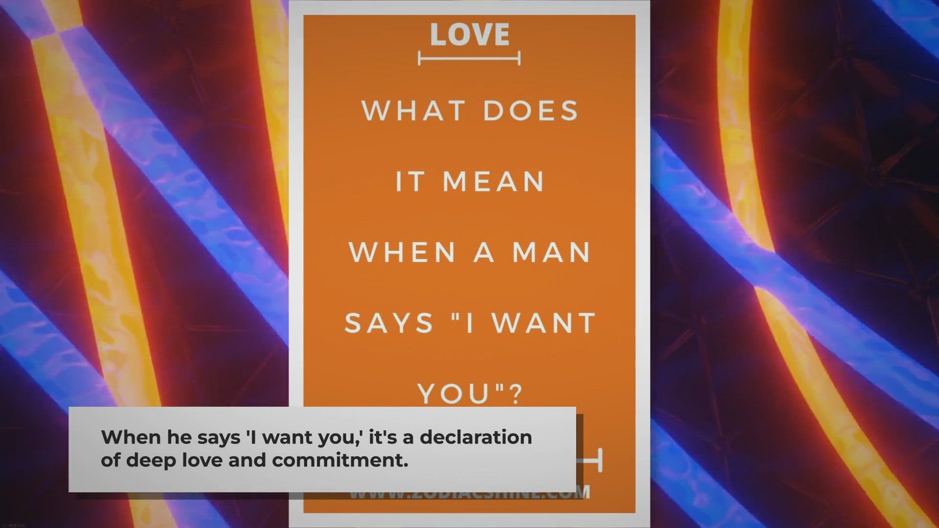 Video thumbnail for What does it mean when a man says “I want you”?