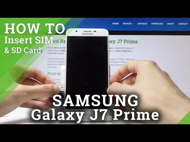 Video thumbnail for How to insert Nano SD Card in SAMSUNG Galaxy J7 Prime - SIM and SD Card Installation