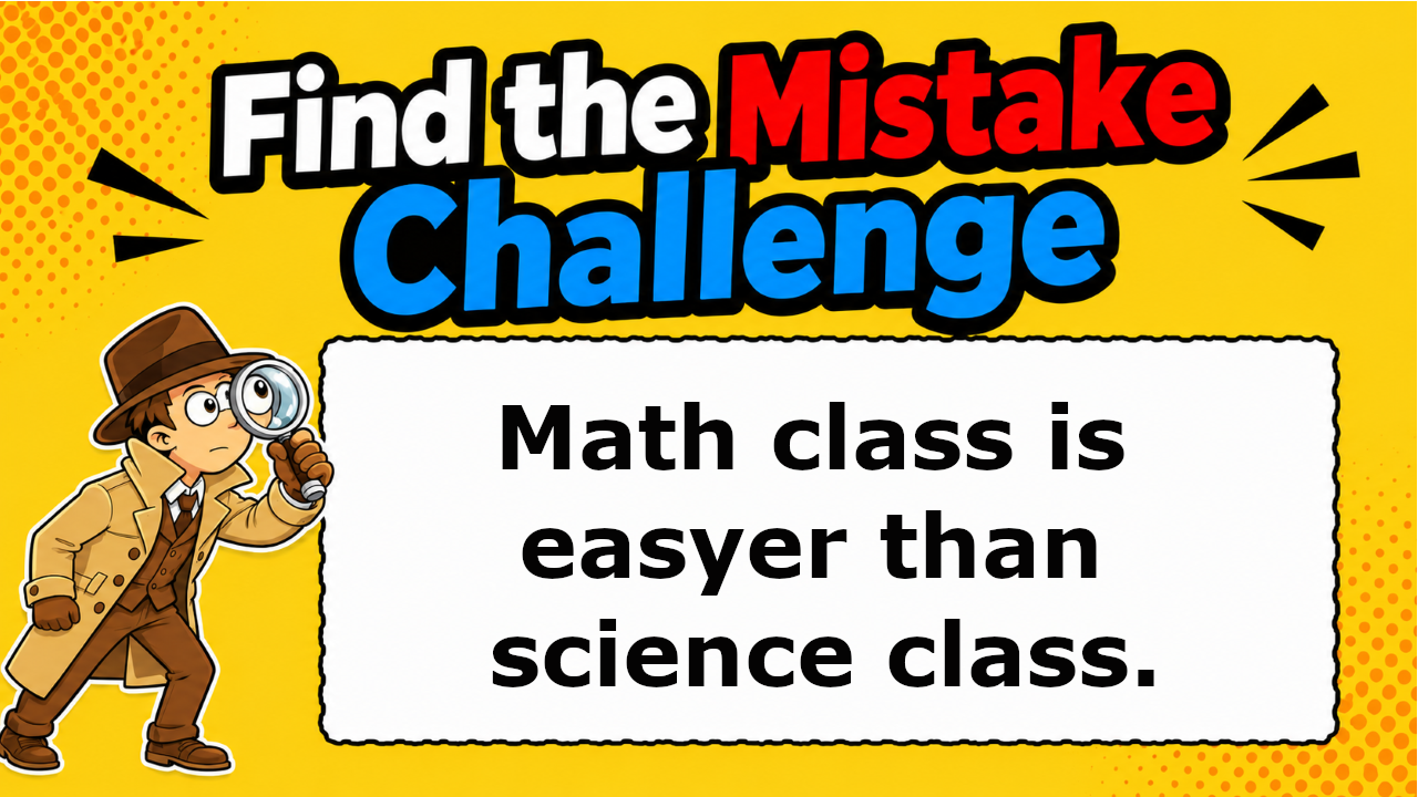 Video thumbnail for Find the Mistake Challenge | Common Grammar Error: "easyer"