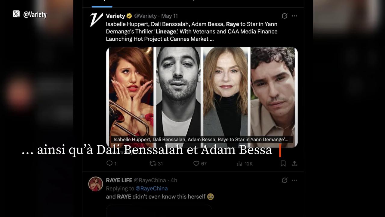 Video thumbnail for Raye va donner la réplique à Isabelle Huppert.