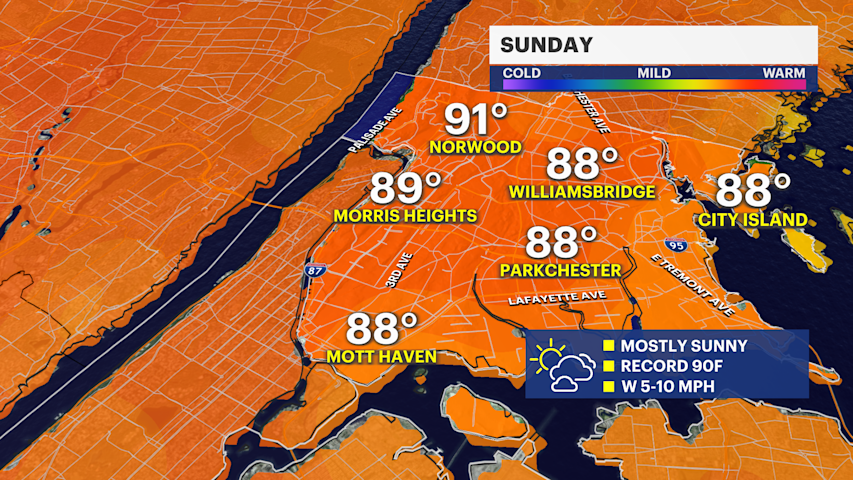 Video thumbnail for Sunny and warm Sunday for The Bronx