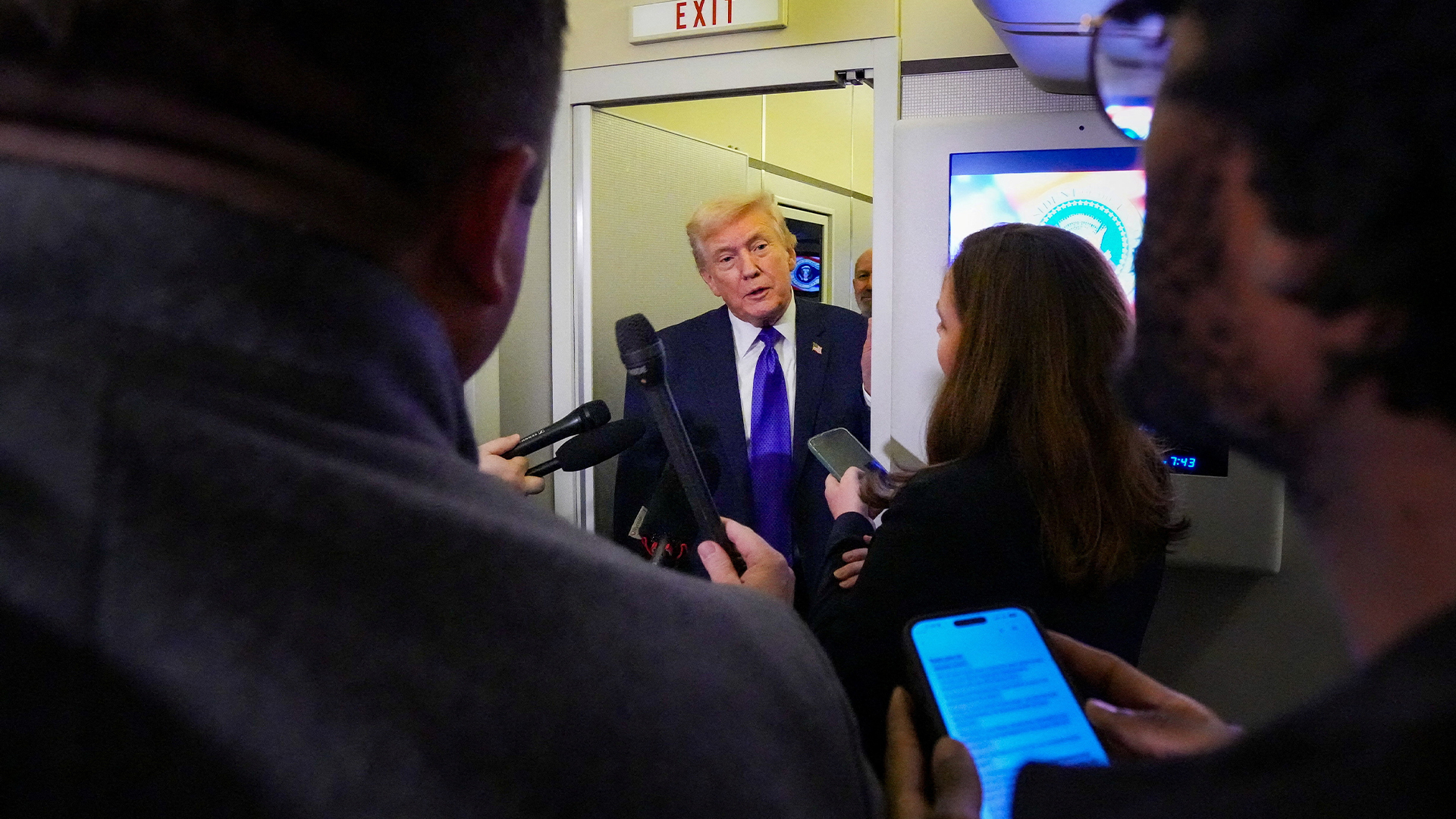 Video thumbnail for Trump hails ‘very good’ Iran talks but maintains threat of military action