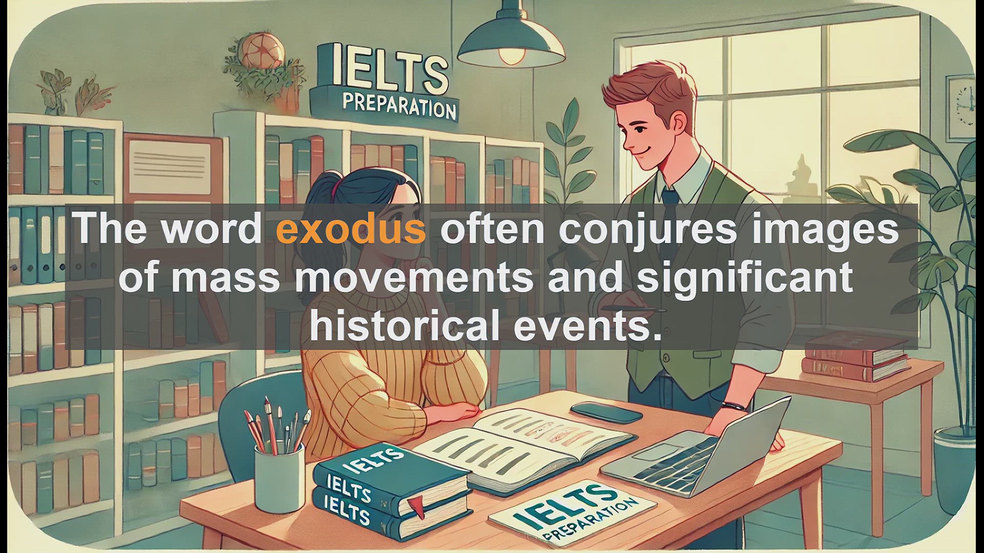 'Video thumbnail for 5000 Must Know IELTS 8.0 Vocabulary - Understanding 'Exodus': A Key Word for IELTS Success'