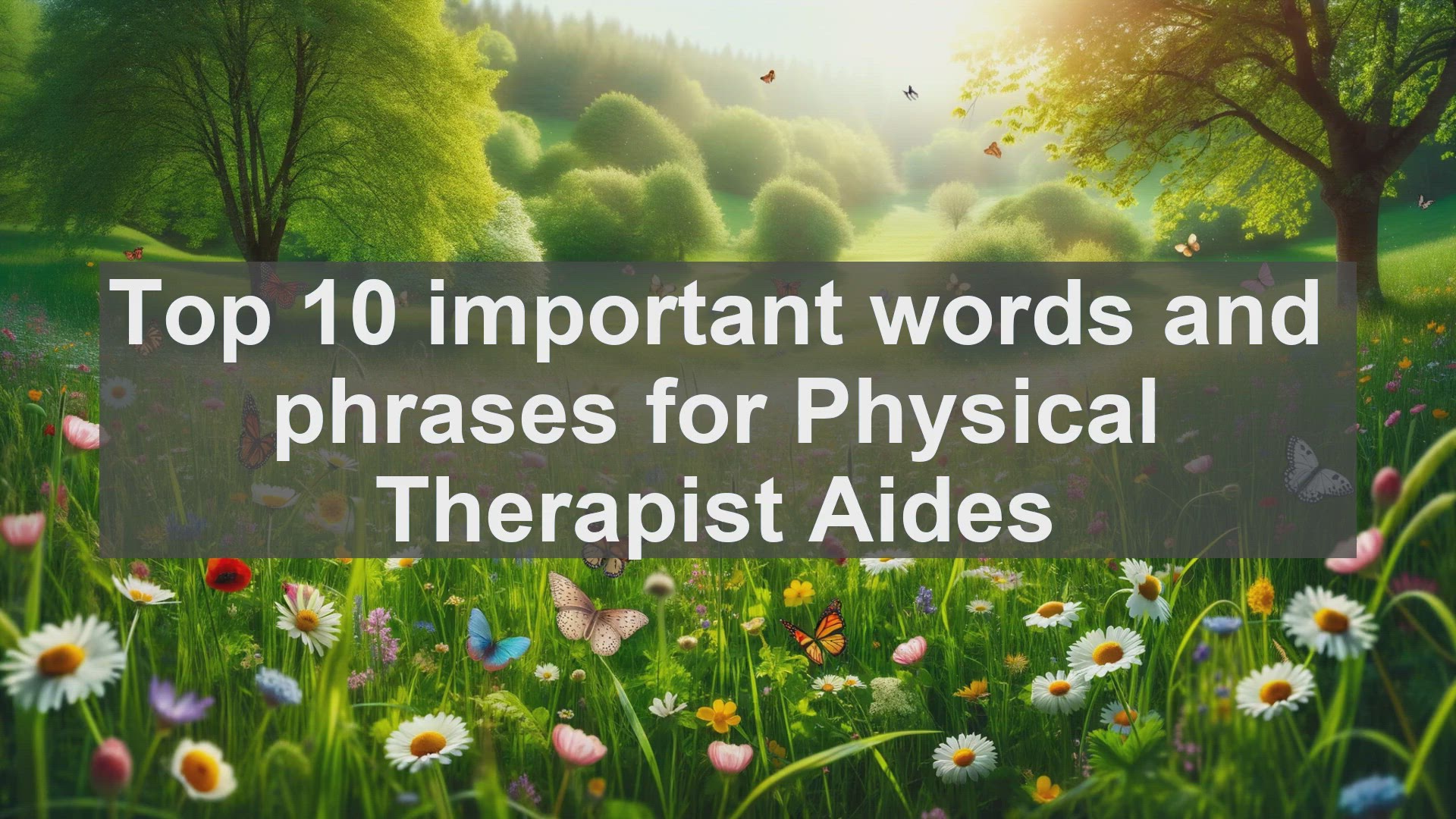 'Video thumbnail for Top 10 important words and phrases for Physical Therapist Aides'