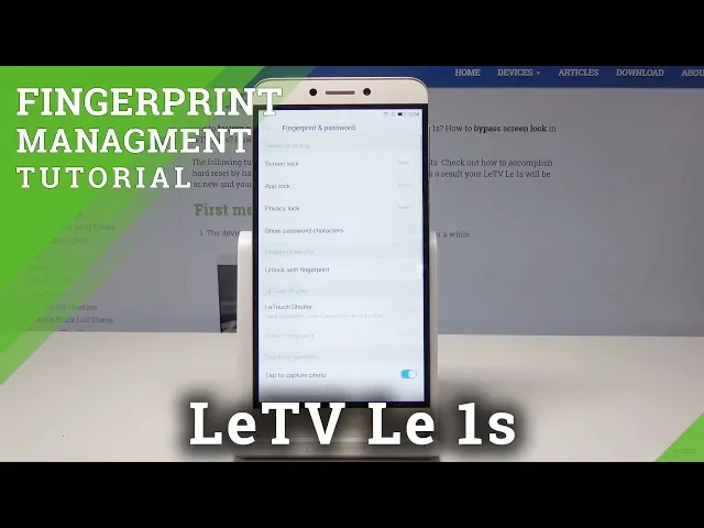 Video thumbnail for How to Set Fingerprint on LeTV Le 1s - Fingerprint Unlock Tutorial