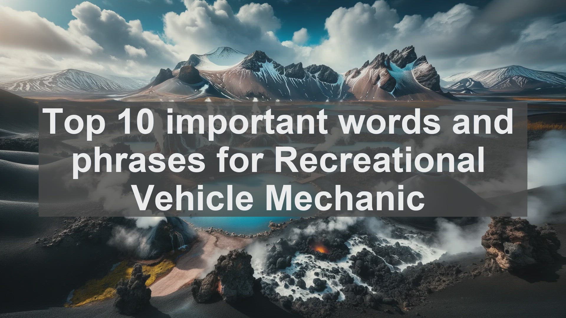 'Video thumbnail for Top 10 important words and phrases for Recreational Vehicle Mechanic'