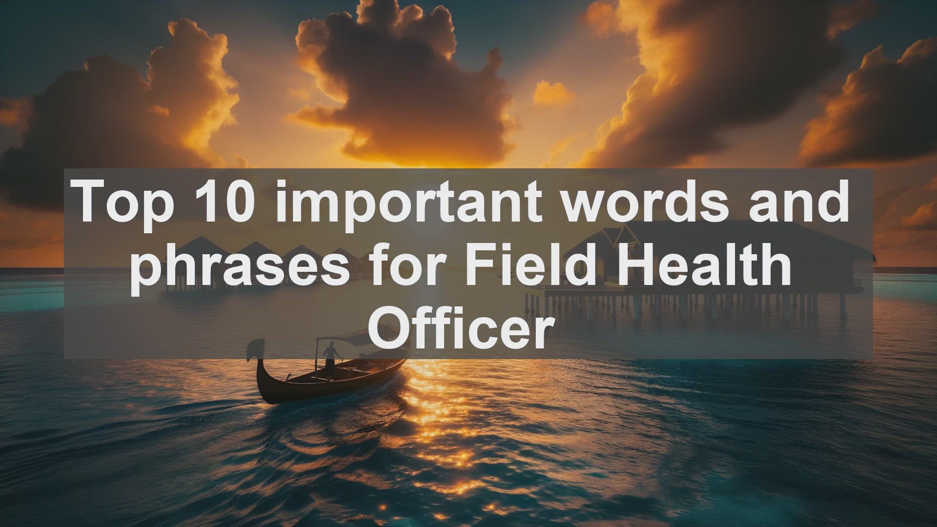 'Video thumbnail for Top 10 important words and phrases for Field Health Officer'