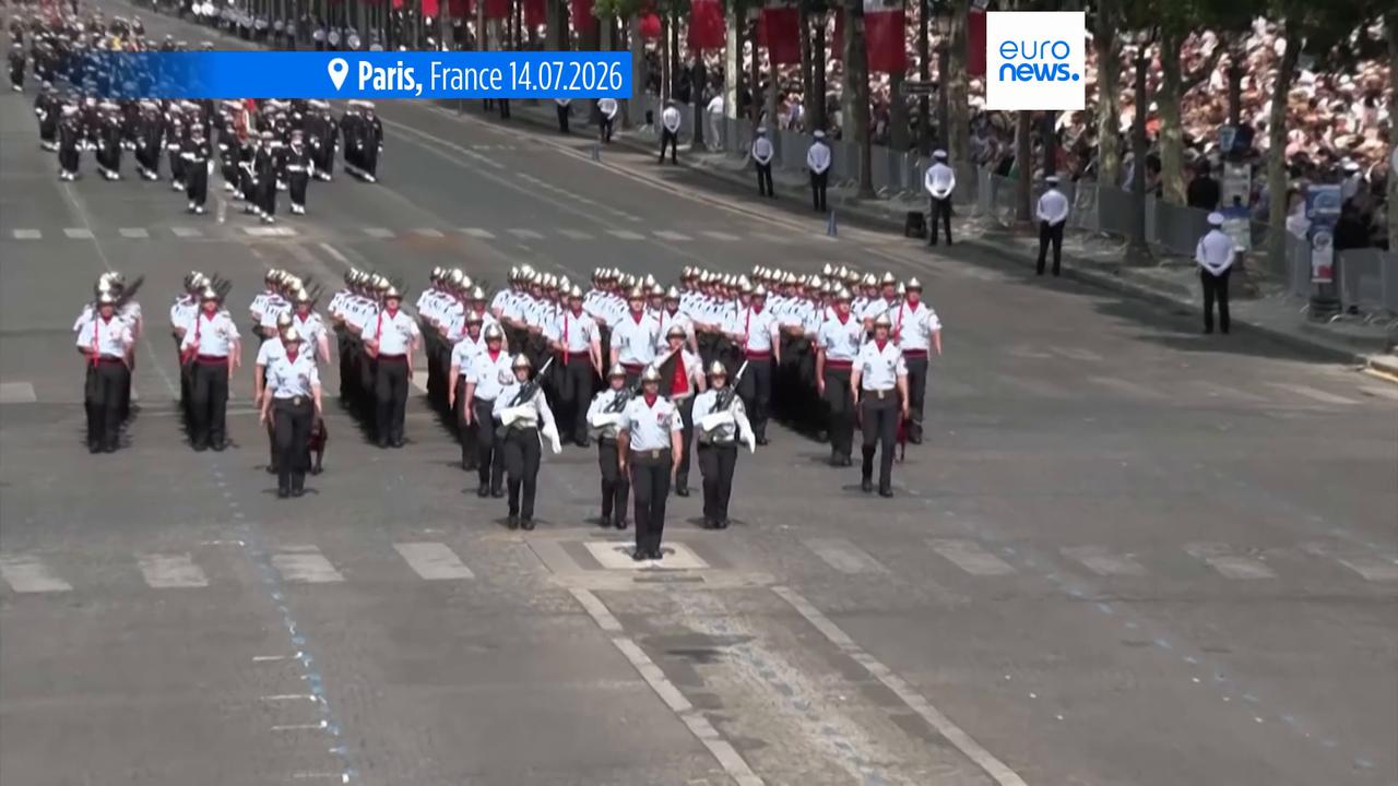 Video thumbnail for France flaunts firepower and unity with allies as Macron hosts final Bastille Day parade
