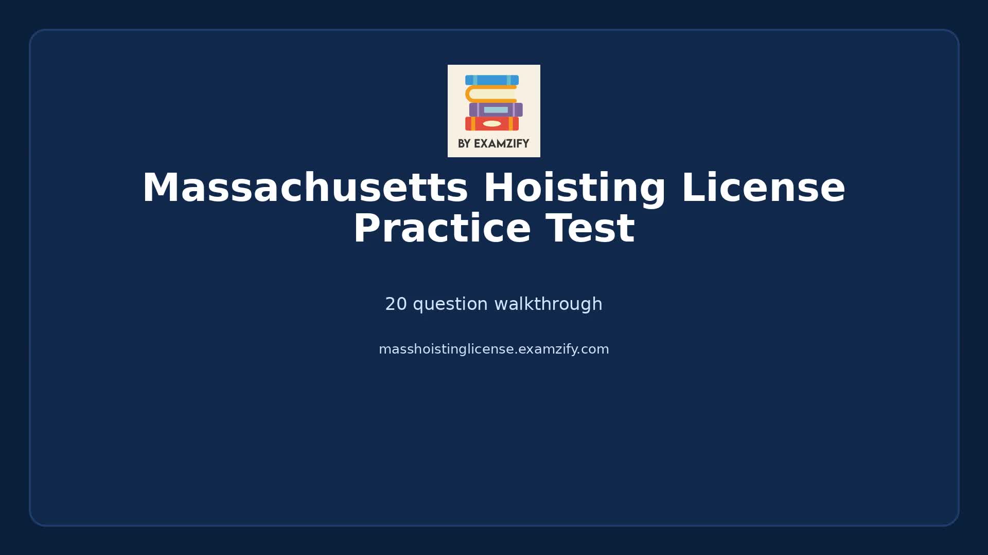 Video thumbnail for Massachusetts Hoisting License Practice Test