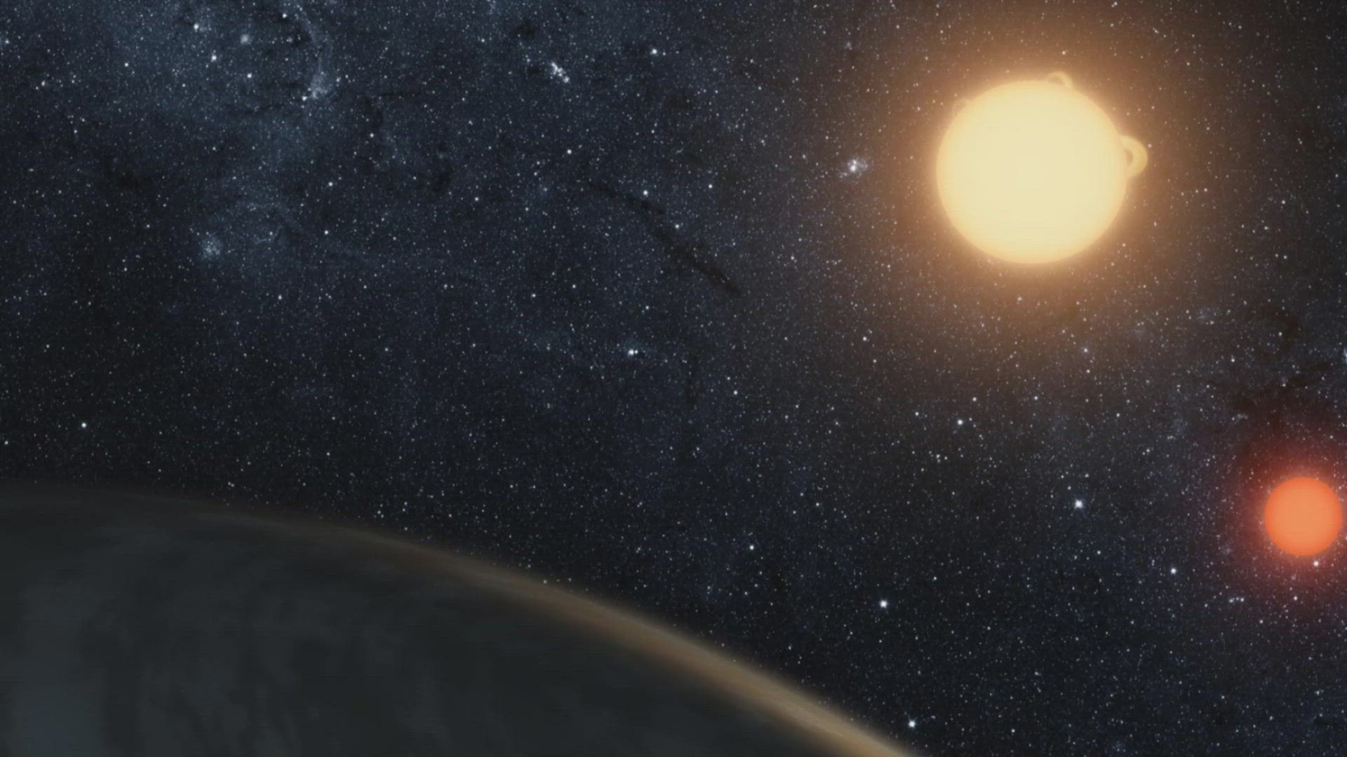 Video thumbnail for Astronomers may have discovered two planets orbiting around the same star