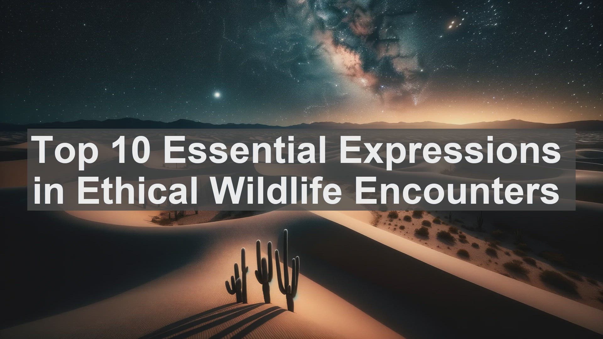 'Video thumbnail for Top 10 Essential Expressions in Ethical Wildlife Encounters'