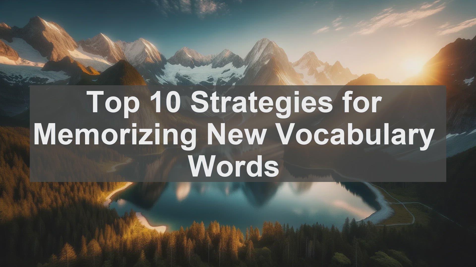 'Video thumbnail for Top 10 Strategies for Memorizing New Vocabulary Words'