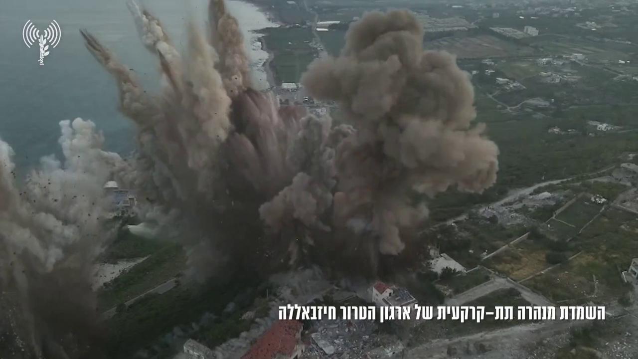 Video thumbnail for Lebanon: Massive Explosion Destroys Hezbollah Tunnel In Southern Lebanon Coastal Strike.
