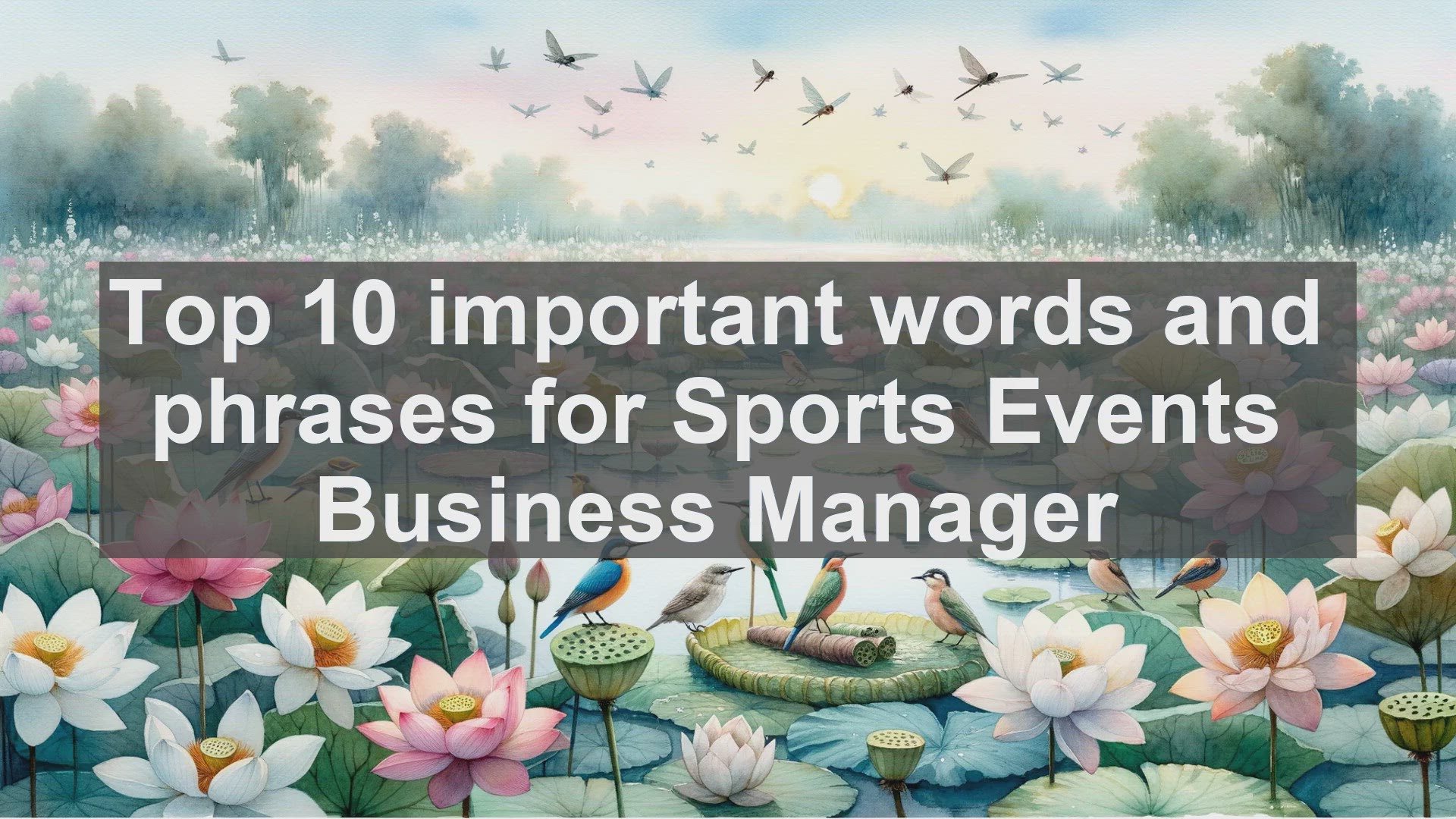 'Video thumbnail for Top 10 important words and phrases for Sports Events Business Manager'