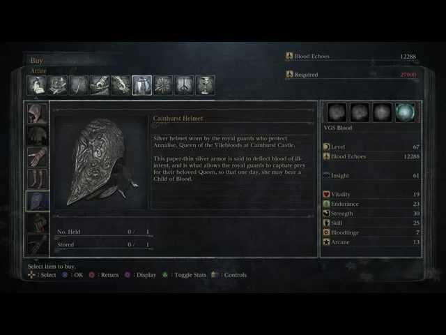 Video thumbnail for Bloodborne - Hunter's Dream: Chikage, Evelyn, Cainhurst Attire Description & Statistics Details PS4