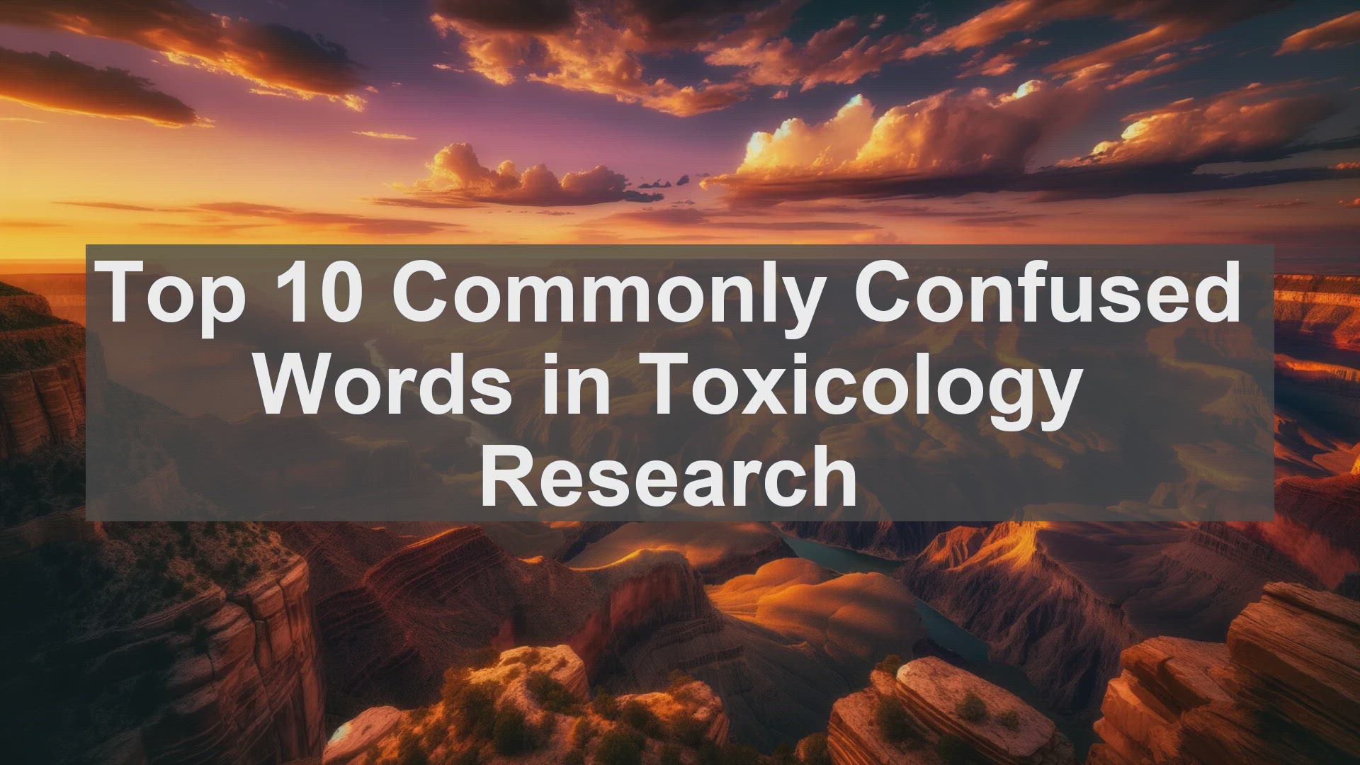 'Video thumbnail for Top 10 Commonly Confused Words in Toxicology Research'