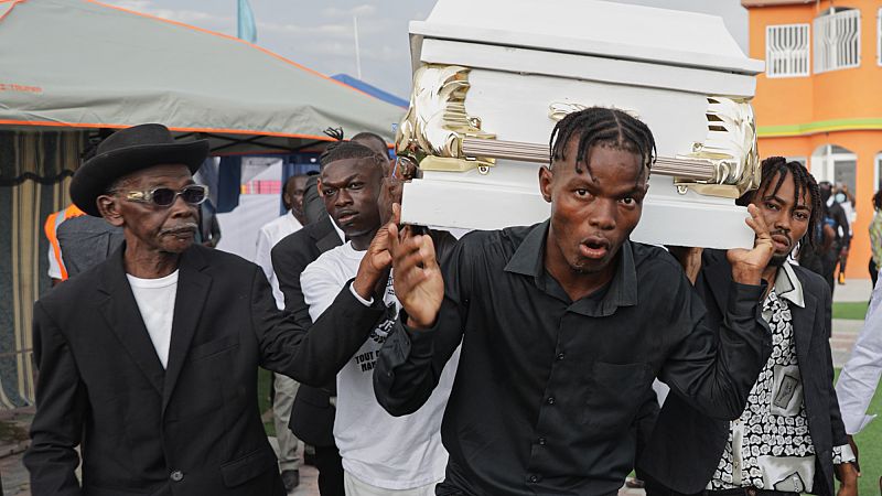 'Video thumbnail for Haiti mourns victims killed by drone attack targeting gangs in Port-au-Prince'