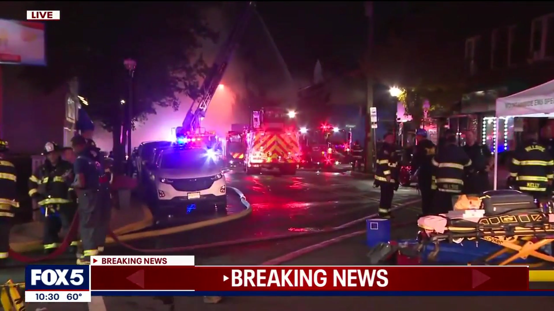 'Video thumbnail for Cell phone video shows explosion spark massive fire in Hillside, NJ'