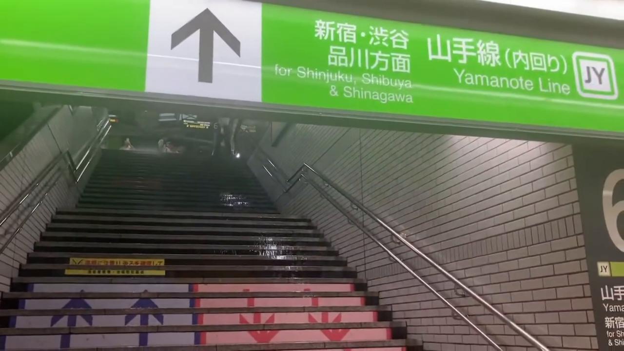 Video thumbnail for Japan: Tokyo Downpour Turns Ikebukuro Station Stairs Into a Waterfall.