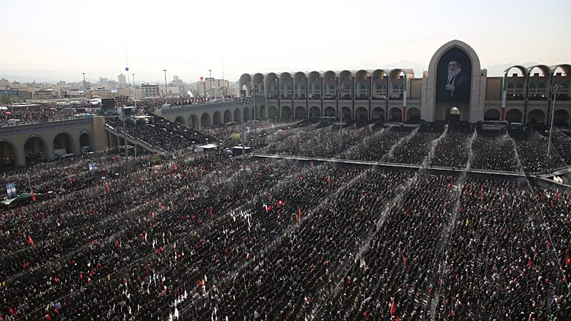 Video thumbnail for Large crowds of mourners attend slain supreme leader's funeral in Tehran