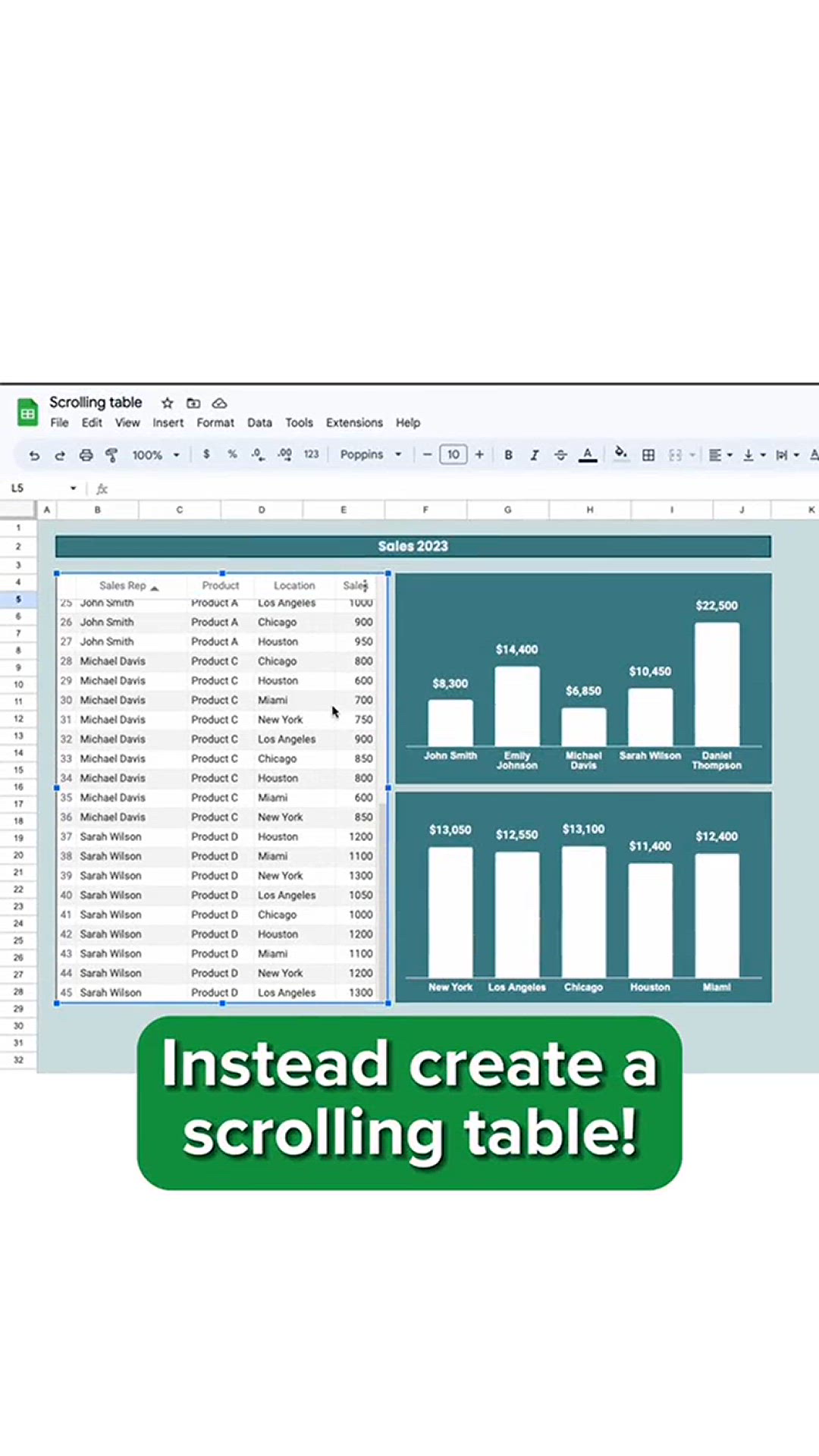 'Video thumbnail for Add a scrolling table to your dashboard in google sheets! '