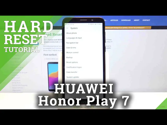 Video thumbnail for How to Factory Reset HUAWEI Honor Play 7 – Erase All Content & Settings
