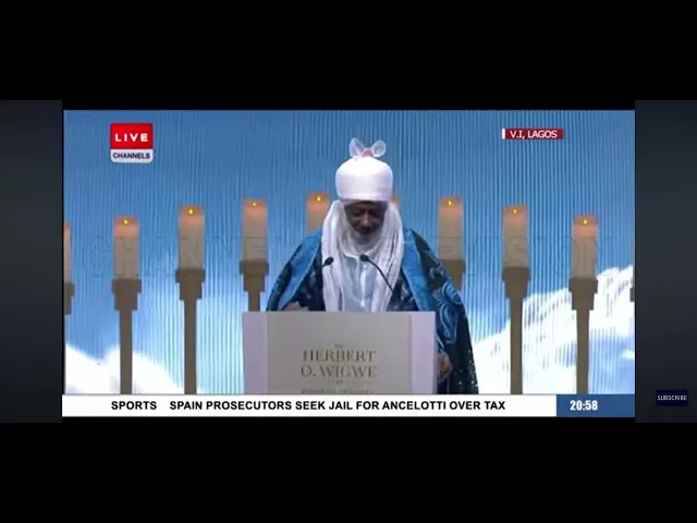 'Video thumbnail for Sanusi Lamido Sanusi in tears while paying tribute to late. Herbert O. Wigwe'