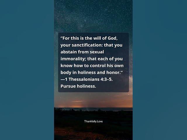 Video thumbnail for 1 Thessalonians 4:3–5 — God’s Will: Sanctification and Self-Control