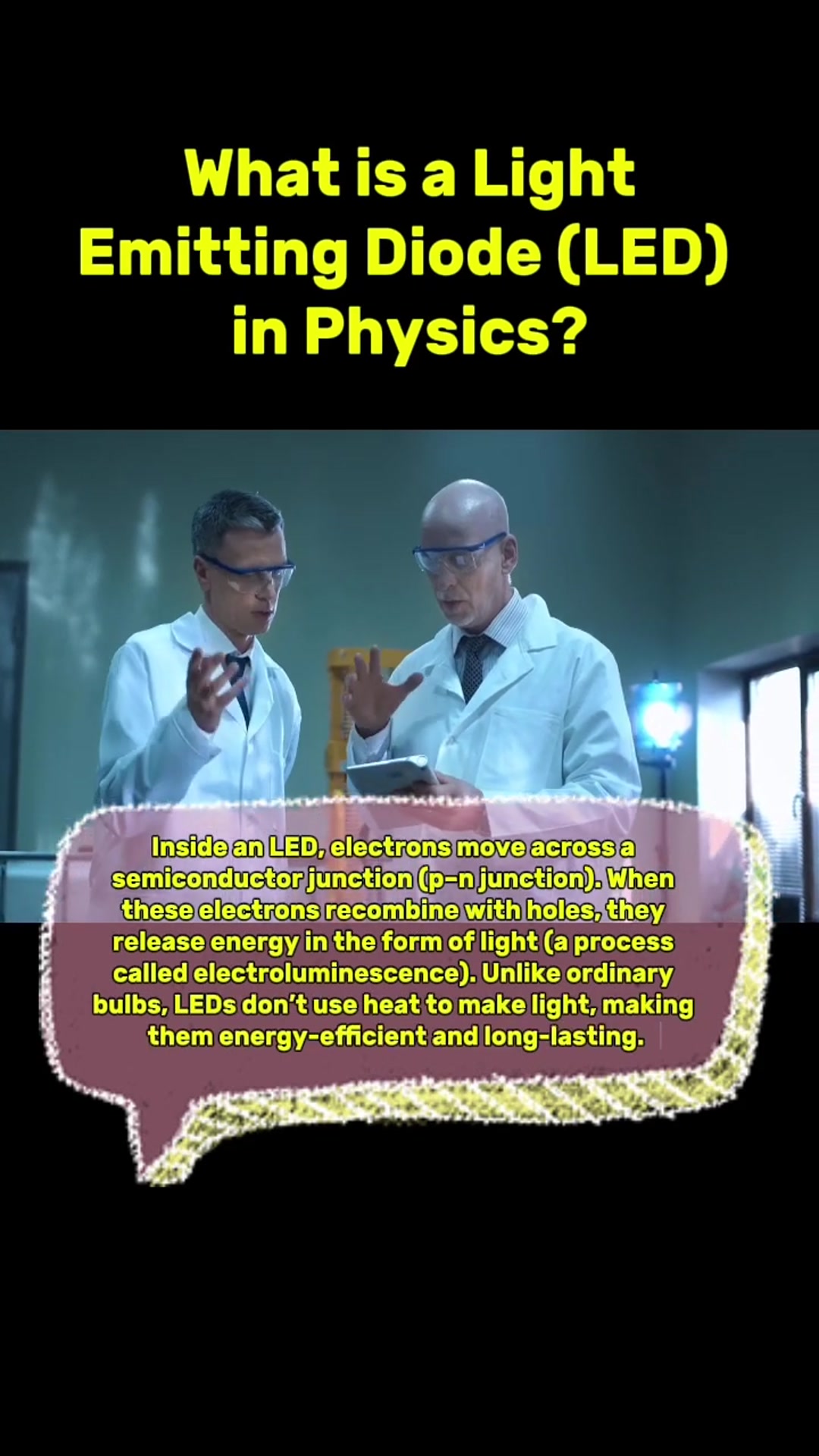 'Video thumbnail for What is a Light Emitting Diode (LED) in Physics? #Lightemittingdiode #diode #physics #youtubeshorts'