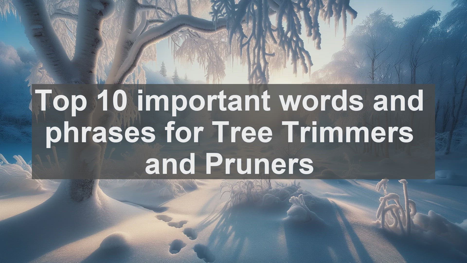'Video thumbnail for Top 10 important words and phrases for Tree Trimmers and Pruners'