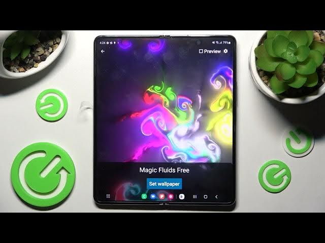Video thumbnail for How to Use Live Wallpaper in SAMSUNG Galaxy Z Fold 4 – Magic Fluids