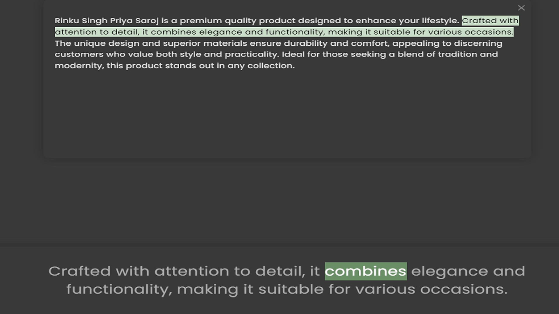 Video thumbnail for Rinku Singh Priya Saroj is a premium quality product designed to enhance your lifestyle. Crafted with attention to detail, it combines elegance and functionality, making it suitable for various occasions. The unique design and superior ma