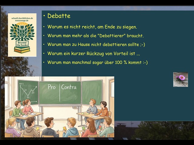 Video thumbnail for Debattieren - auf zwei Ebenen - zwischen Haifischbecken-Sieg und Verständigung